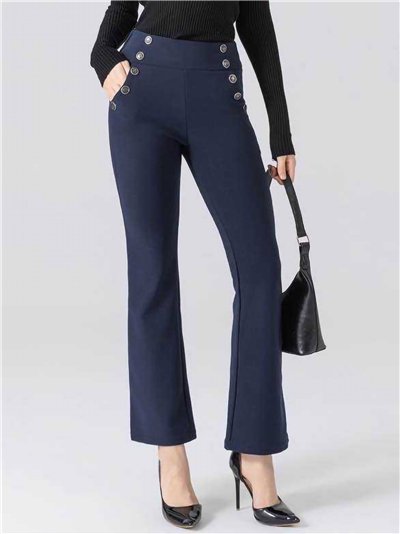 Pantalón acampanado con botones