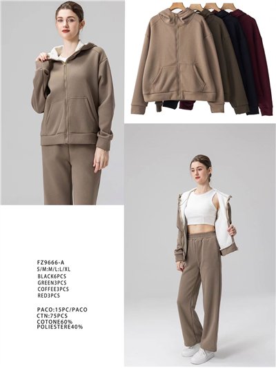 Sudadera capucha cremallera con forro polar 2