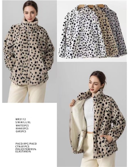 Chaqueta animal print borreguito