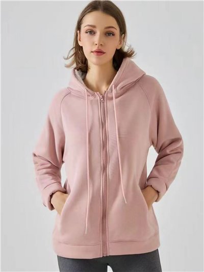 Sudadera forro polar con capucha cremallera