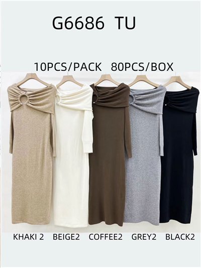 Vestido punto palabra de honor 2