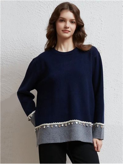 Jersey amplio combinado conchas