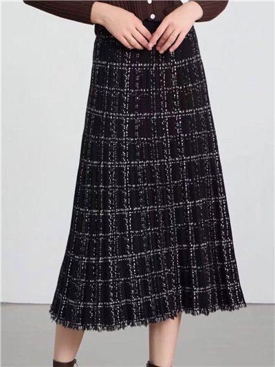 Falda punto tweed midi