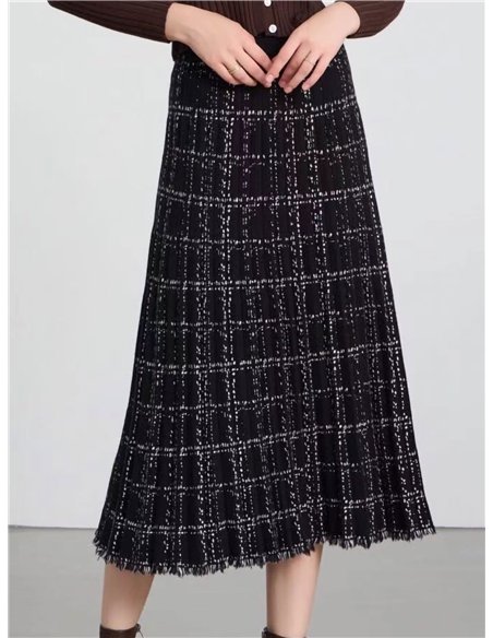 Falda punto tweed midi
