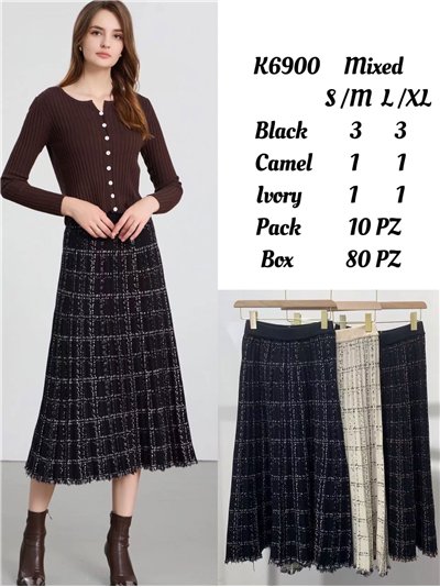 Falda punto tweed midi 2