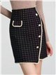 Falda mini punto tweed botones