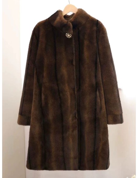 Abrigo largo de pelo sintético