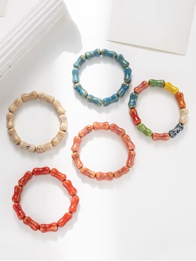 Pulsera cuentas geométricas