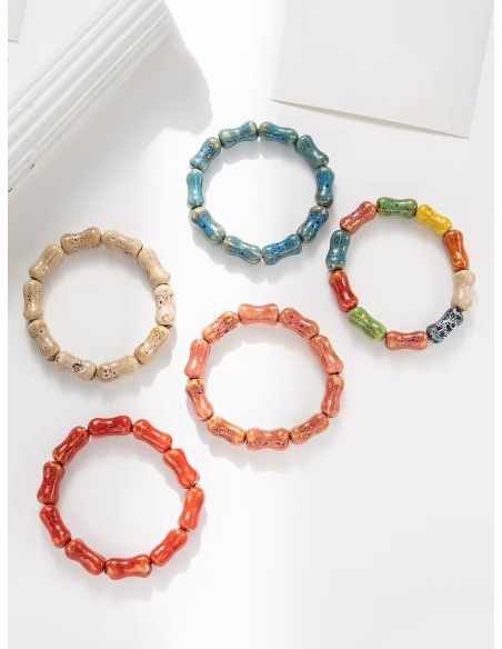 Pulsera cuentas geométricas