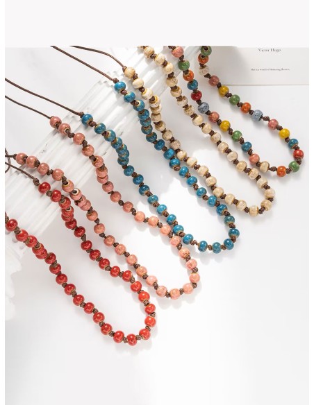 Collar largo cuentas en cordón