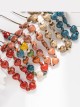 Collar largo cuentas mixtas en cordón