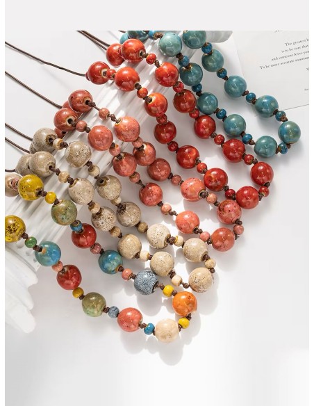 Collar largo cuentas en cordón