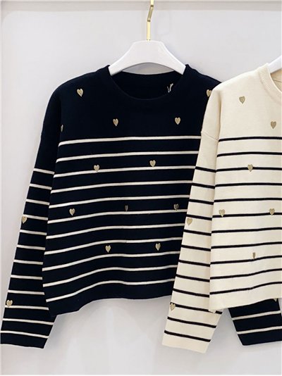 Jersey rayas corazones