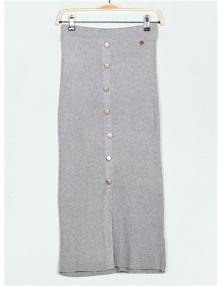 Conjunto cárdigan canalé + Falda midi