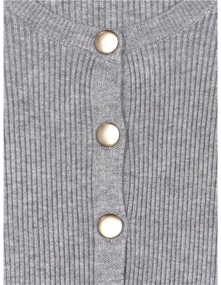 Conjunto cárdigan canalé + Falda midi