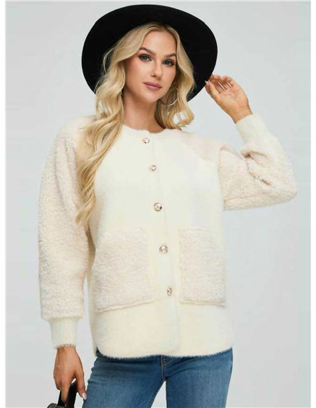 Chaqueta punto amplio teddy