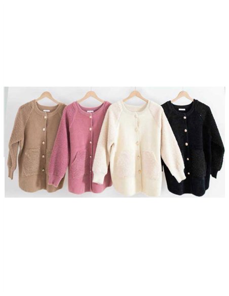 Chaqueta punto amplio teddy