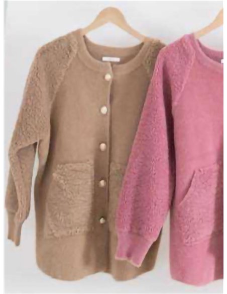 Chaqueta punto amplio teddy