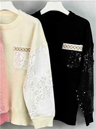 Jersey amplio manga denim