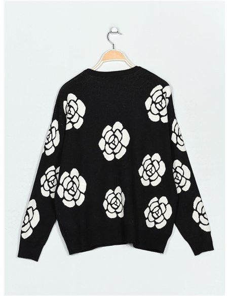 Jersey flores lentejuelas