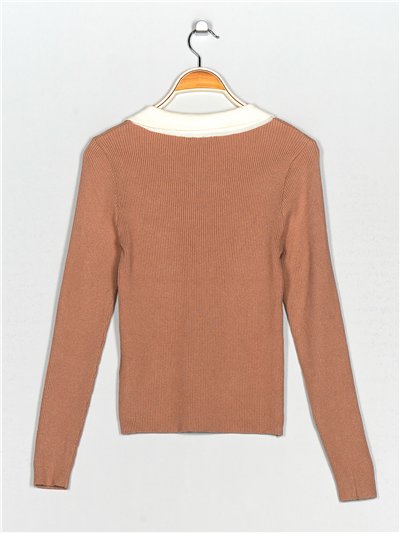 Contrast sweater with rhinestone buttons 2