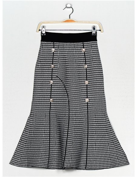 Falda midi punto botones