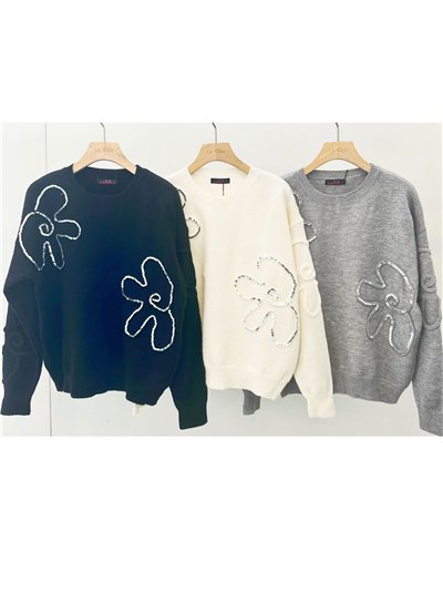 Jersey flores lentejuelas 2