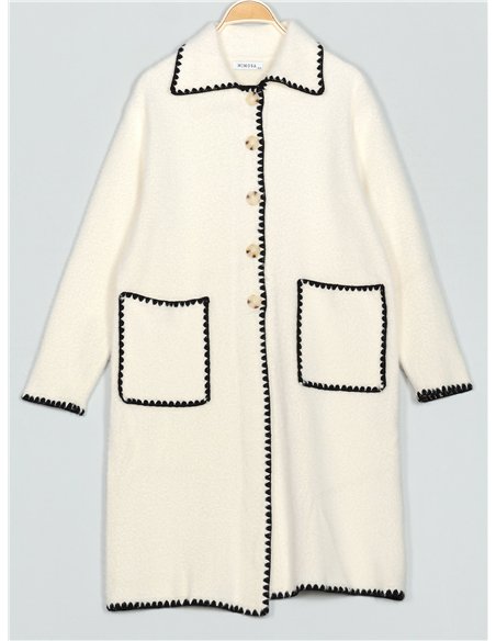 Cárdigan largo contraste pelo