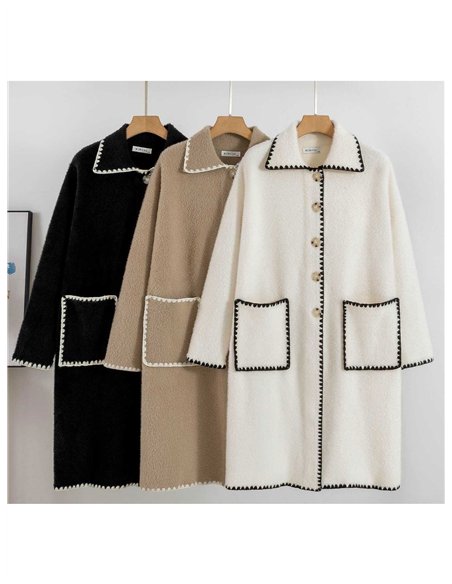 Cárdigan largo contraste pelo