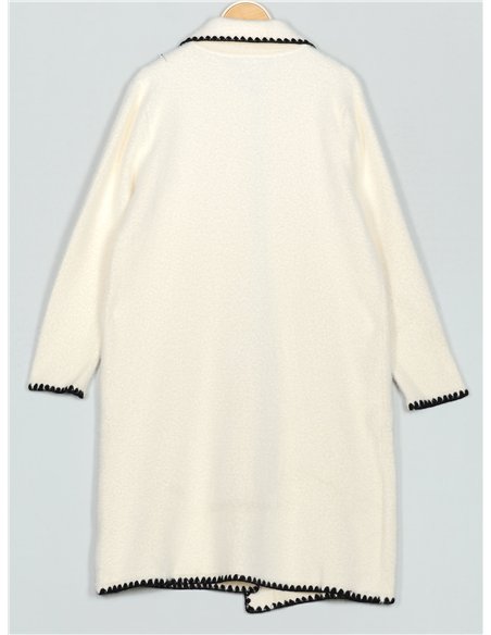 Cárdigan largo contraste pelo