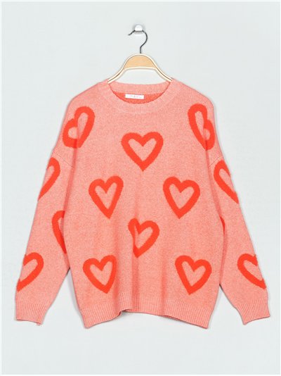 Jersey amplio corazones pelo