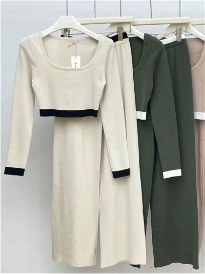 Conjunto Jersey contraste + Pantalón