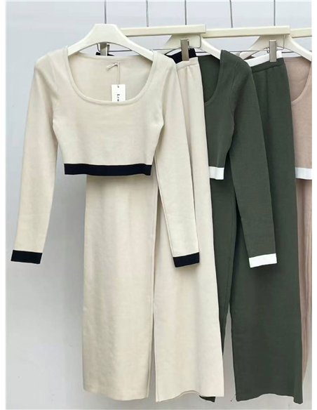 Conjunto Jersey contraste + Pantalón