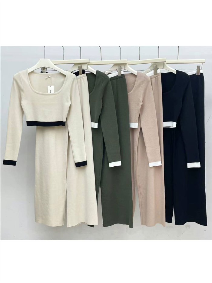 Conjunto Jersey contraste + Pantalón