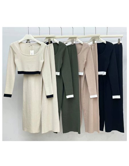 Conjunto Jersey contraste + Pantalón