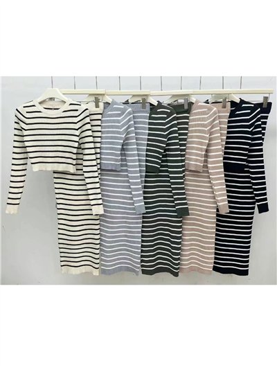 Conjunto Jersey rayas + Falda larga 2