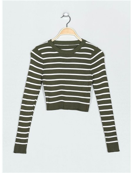 Conjunto Jersey rayas + Falda larga