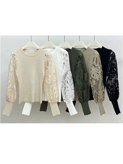 Sweater with guipure 2