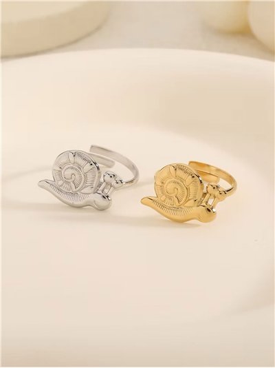 Anillo caracol en relieve - Acero inoxidable