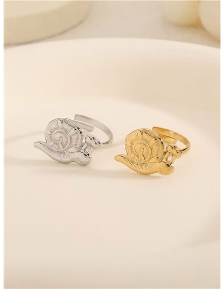 Anillo caracol en relieve - Acero inoxidable