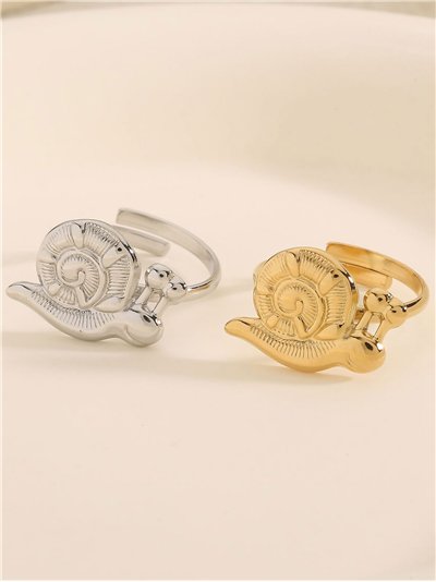 Anillo caracol en relieve - Acero inoxidable 2