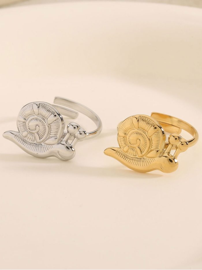 Anillo caracol en relieve - Acero inoxidable