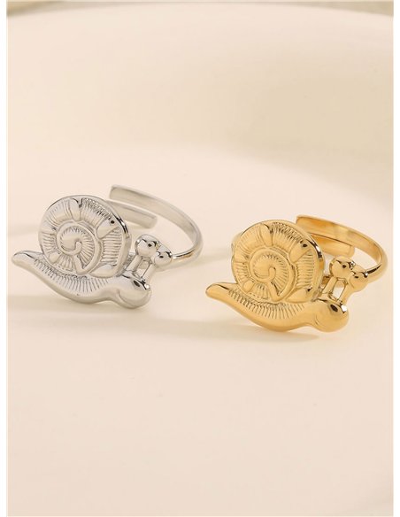 Anillo caracol en relieve - Acero inoxidable