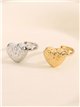 Anillo corazón en relieve - Acero inoxidable
