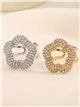 Anillo flor circonitas - Acero inoxidable