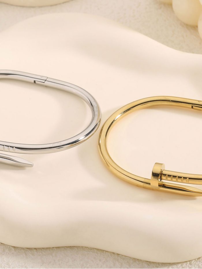 Pulsera rígida clavo - Acero inoxidable