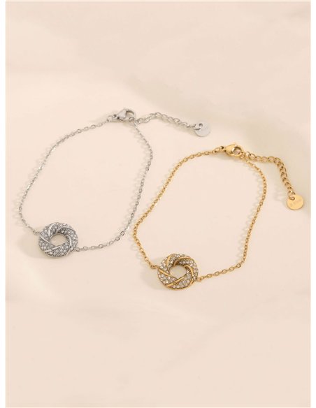 Pulsera círculo con circonitas - Acero inoxidable