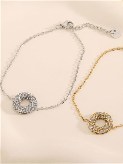 Pulsera círculo con circonitas - Acero inoxidable 2