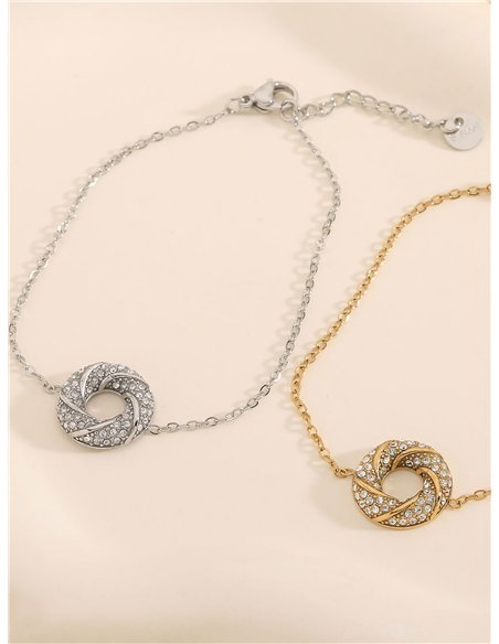 Pulsera círculo con circonitas - Acero inoxidable