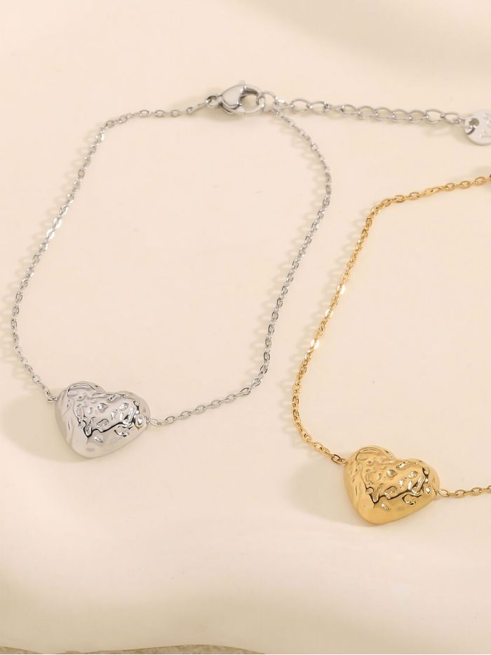 Pulsera corazón en relieve - Acero inoxidable